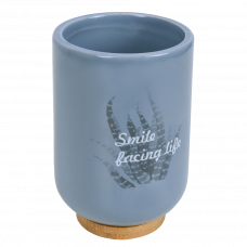 Стакан для зубных щёток Folio серо-синий 05596