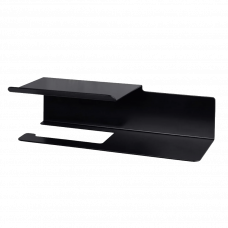 Держатель для туалетной бумаги с полкой LINE FLEX черный левосторонний 300х136х98мм