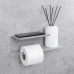 Держатель для туалетной бумаги с полкой LINE FLEX серый левосторонний 300х136х98мм