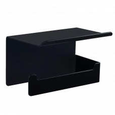 Держатель для туалетной бумаги с полкой BLISS2 черный левосторонний 280х103х99мм