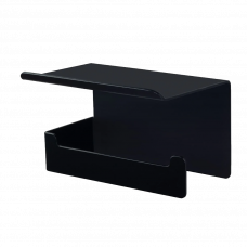 Держатель для туалетной бумаги с полкой BLISS2 черный правосторонний 280х103х99мм