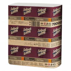 Полотенца бумажные V двухслойные 200шт. белый Selpak 