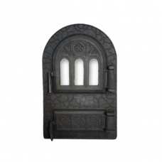 Двери для печи спаренная овальная c термостеклом Булат Микулин 330х530мм