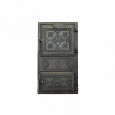 Дверь печная спаренная квадратная Булат Вышиванка 265х480мм