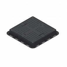 Крышка канализационная пластик 35487-20 Standartpark 700x700x80мм A15 квадратный черный