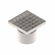 Трап INOX 150х150130мм с вертикальным выпуском 110мм