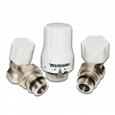 Комплект клапанов угловой для радиаторов термостатическая головка 1/2