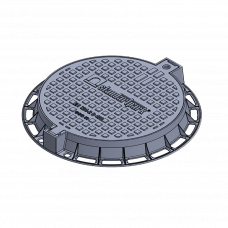 Крышка чугунная канализационная 600x785мм D400 H100мм Vodaland