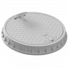 Крышка канализационная пластик 500мм 1.3T круглый серый Hydro-s