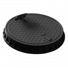 Крышка канализационная пластик 500мм 1.3T круглый черный Hydro-s