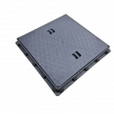 Крышка канализационная пластик 500х500мм 1.5T квадратный черный Hydro-s