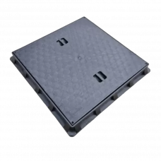 Крышка канализационная пластик 550х550мм 1.7T квадратный черный Hydro-s