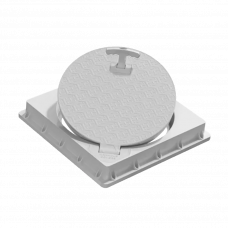 Крышка канализационная пластик 350х400х400мм 1.3T круглый серый Hydro-s