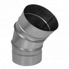 Отвод для дымохода 150мм 45° нержавеющая сталь