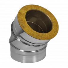 Отвод для дымохода 150/230мм 45° нержавеющая сталь