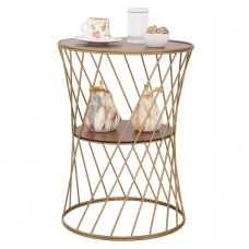 Стол кофейный Гузел золотистый дерево 45x32см
