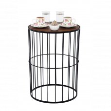 Стол кофейный Титаник черный дерево орех 45x32см