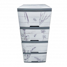 Комод пластиковый с декором 4 ящика 