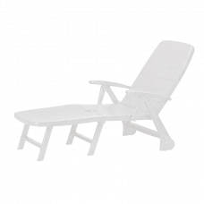 Шезлонг Roma белый 190x73x37см