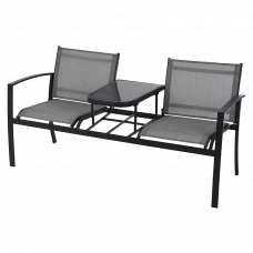 Скамья со встроенным столиком 145x59x74см черный