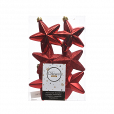 Украшения елочные Звездочки 7.5см 6шт