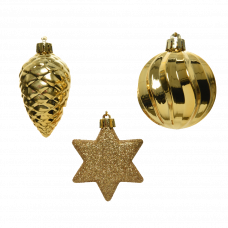 Украшения елочные золотистые 6см
