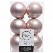Украшения елочные Шары 6см 12шт. розовый