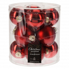 Украшения елочные Шары стеклянные 60мм 12шт. красный