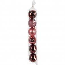 Украшения елочные Шары 7см 6шт. Dark Pink