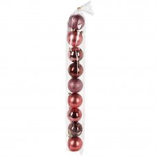 Украшения елочные Шары 6см 9шт. Dark Pink