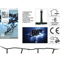 Гирлянда 80LED 600см белый 8 режимов 