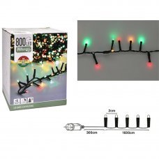 Гирлянда 800Led 1600см тепло-белый/красный/зеленый 8реж.