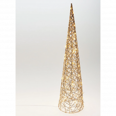 Figurina cu lumina Brad-piramida 40Led 80cm aurie