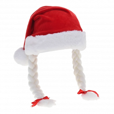 Шапка Снегурочки с косичками 44см