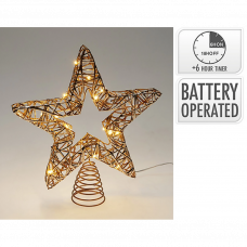 Елочная верхушка Звезда 20Led 28см золотистый 