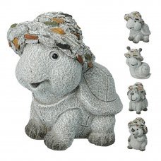 Фигурка садовая Черепаха, Лягушка, Улитка, Еж 12см