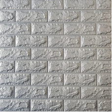 Панель самоклеющаяся под кирпич 70x75см серебристый