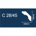 Плинтус потолочный C28/45 34x34мм 2м
