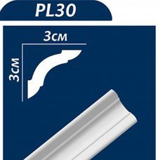 Плинтус потолочный 3х3см 2м PL-30