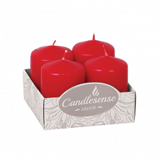 Свечи 6x4см набор 4шт. красный