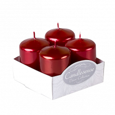 Свечи 6x4см набор 4шт. бордовый металлик 