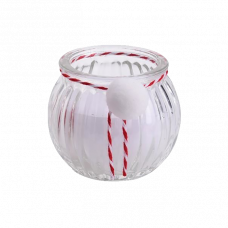 Свеча в стеклянном подсвечнике с Бумбоном 6х5см