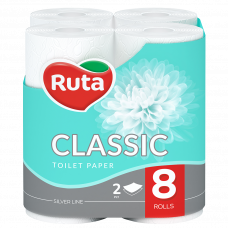 Туалетная бумага Ruta Classic двухслойная 8рулонов