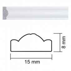 Молдинг настенный дюрополимер 8х15мм 2.40м 130-20 белый