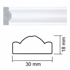 Молдинг настенный дюрополимер 18х30мм 2.40м 157-20 белый