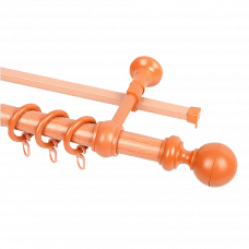 Карниз двухрядный СК-086 28мм вишня 2.4м