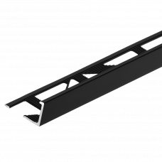 Уголок для плитки алюминий AL-24050 10мм 2.5м RAL9005 черный