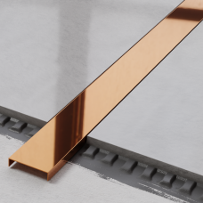 Профиль П-образный нержавеющая сталь 40х10мм 2.44м медь глянцевый 