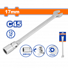 Ключ комбинированный 17мм с шарнирной торцевой головкой Wadfow WTH1E17