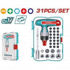 Отвертка реверсивная с насадками 31шт. Total TACSD30316
